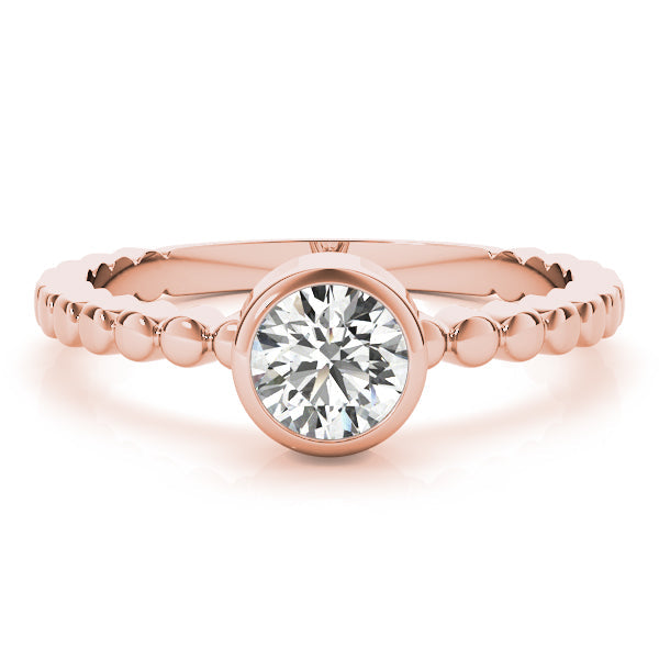 Opulent Fashion Band Round Diamond Engagement Ring in 10K/14K gold and platinum with certified lab-grown or natural diamonds