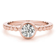 Opulent Fashion Band Round Diamond Engagement Ring in 10K/14K gold and platinum with certified lab-grown or natural diamonds