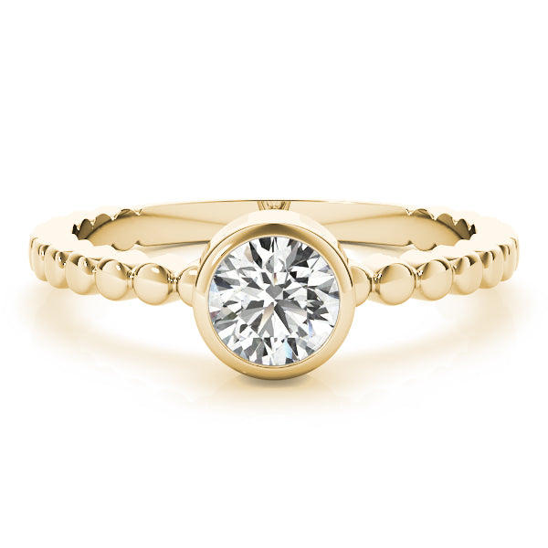 Opulent Fashion Band Round Diamond Engagement Ring in 10K/14K gold and platinum with certified lab-grown or natural diamonds