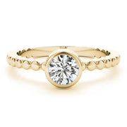 Opulent Fashion Band Round Diamond Engagement Ring in 10K/14K gold and platinum with certified lab-grown or natural diamonds