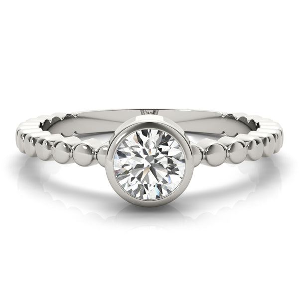 Opulent Fashion Band Round Diamond Engagement Ring in 10K/14K gold and platinum with certified lab-grown or natural diamonds