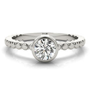 Opulent Fashion Band Round Diamond Engagement Ring in 10K/14K gold and platinum with certified lab-grown or natural diamonds