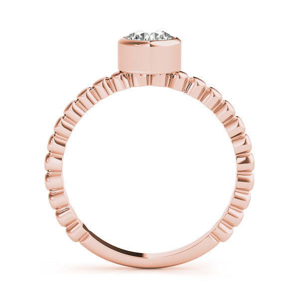 Opulent Fashion Band Round Diamond Engagement Ring in 10K/14K gold and platinum with certified lab-grown or natural diamonds