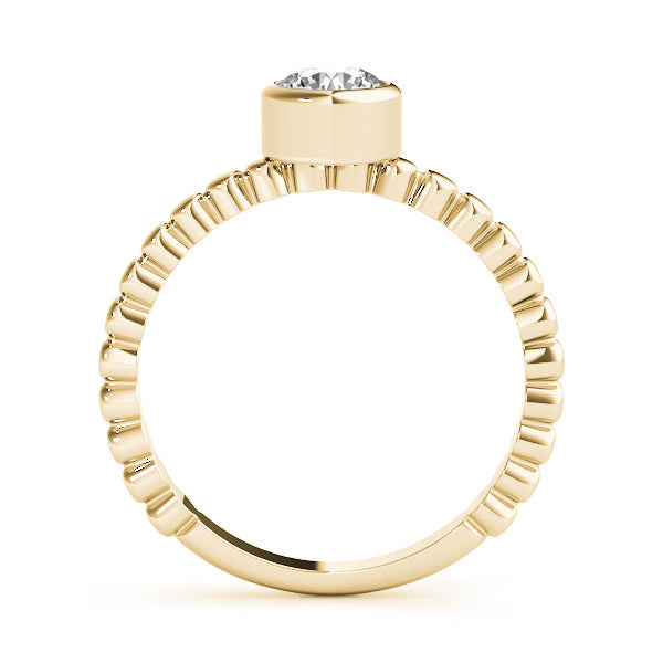 Opulent Fashion Band Round Diamond Engagement Ring in 10K/14K gold and platinum with certified lab-grown or natural diamonds