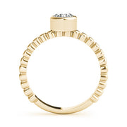 Opulent Fashion Band Round Diamond Engagement Ring in 10K/14K gold and platinum with certified lab-grown or natural diamonds