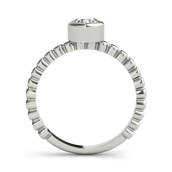 Opulent Fashion Band Round Diamond Engagement Ring in 10K/14K gold and platinum with certified lab-grown or natural diamonds