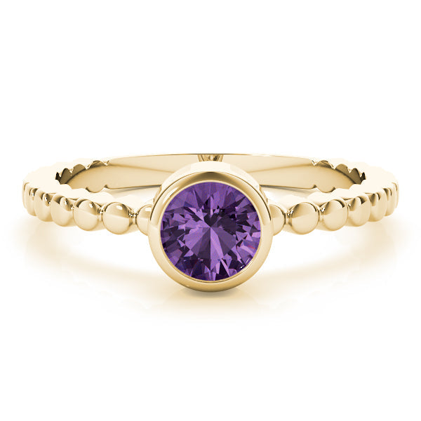 Opulent Fashion Band Round Diamond Engagement Ring in 10K/14K gold and platinum with certified lab-grown or natural diamonds