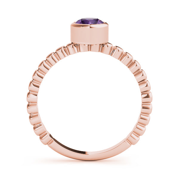 Opulent Fashion Band Round Diamond Engagement Ring in 10K/14K gold and platinum with certified lab-grown or natural diamonds
