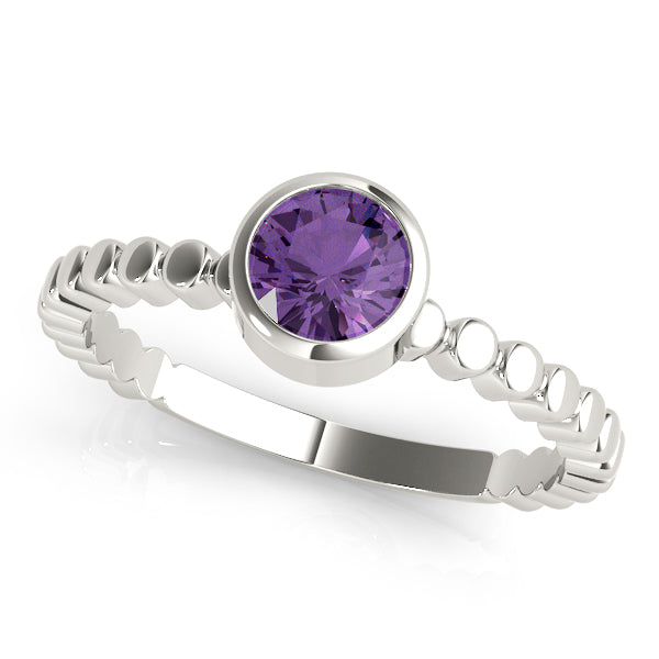 Opulent Fashion Band Round Diamond Engagement Ring in 10K/14K gold and platinum with certified lab-grown or natural diamonds