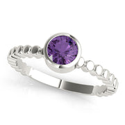 Opulent Fashion Band Round Diamond Engagement Ring in 10K/14K gold and platinum with certified lab-grown or natural diamonds