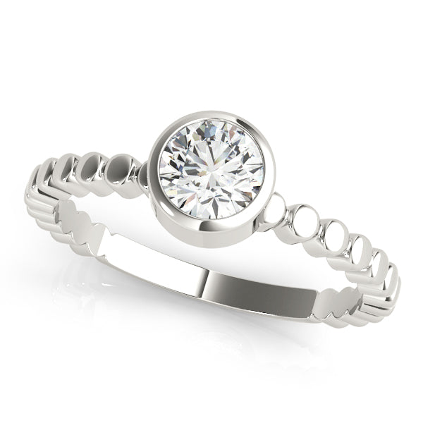 Opulent Fashion Band Round Diamond Engagement Ring in 10K/14K gold and platinum with certified lab-grown or natural diamonds