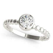 Opulent Fashion Band Round Diamond Engagement Ring in 10K/14K gold and platinum with certified lab-grown or natural diamonds