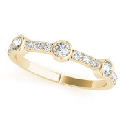 Bezel Set Split Prong Half Eternity Ring in 10K/14K gold and platinum with certified lab-grown or natural diamonds