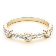 Bezel Set Split Prong Half Eternity Ring in Gold & Platinum