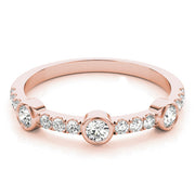 Bezel Set Split Prong Half Eternity Ring in Gold & Platinum