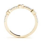 Bezel Set Split Prong Half Eternity Ring in Gold & Platinum