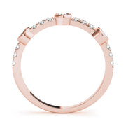 Bezel Set Split Prong Half Eternity Ring in Gold & Platinum