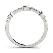 Bezel Set Split Prong Half Eternity Ring in Gold & Platinum