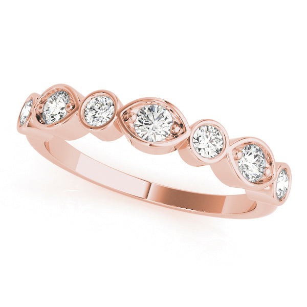 Stackable Half Eternity Ring in Gold & Platinum