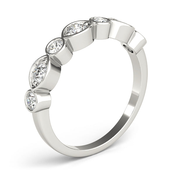 Stackable Half Eternity Ring in Gold & Platinum