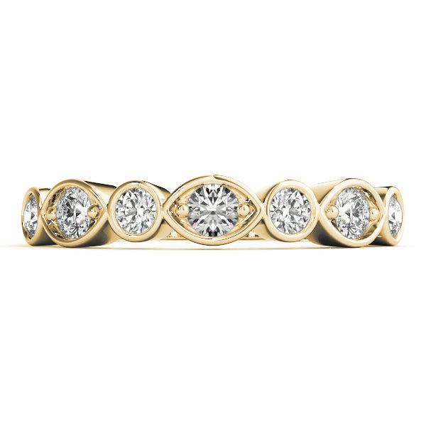 Stackable Half Eternity Ring in Gold & Platinum