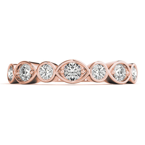Stackable Half Eternity Ring in Gold & Platinum