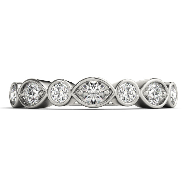 Stackable Half Eternity Ring in Gold & Platinum