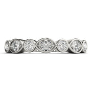 Stackable Half Eternity Ring in Gold & Platinum