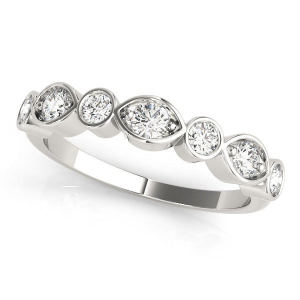 Stackable Half Eternity Ring in Gold & Platinum