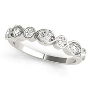 Stackable Half Eternity Ring in Gold & Platinum