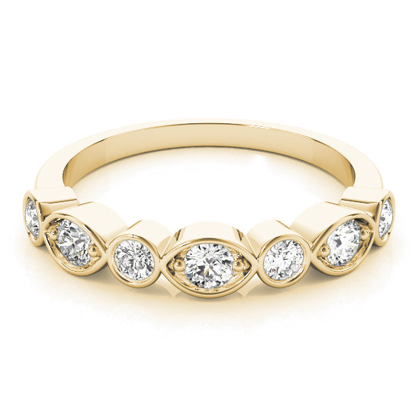 Stackable Half Eternity Ring in Gold & Platinum