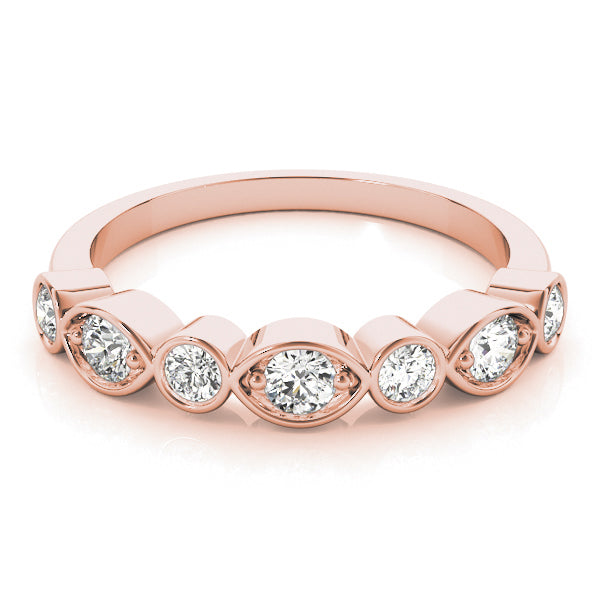 Stackable Half Eternity Ring in Gold & Platinum