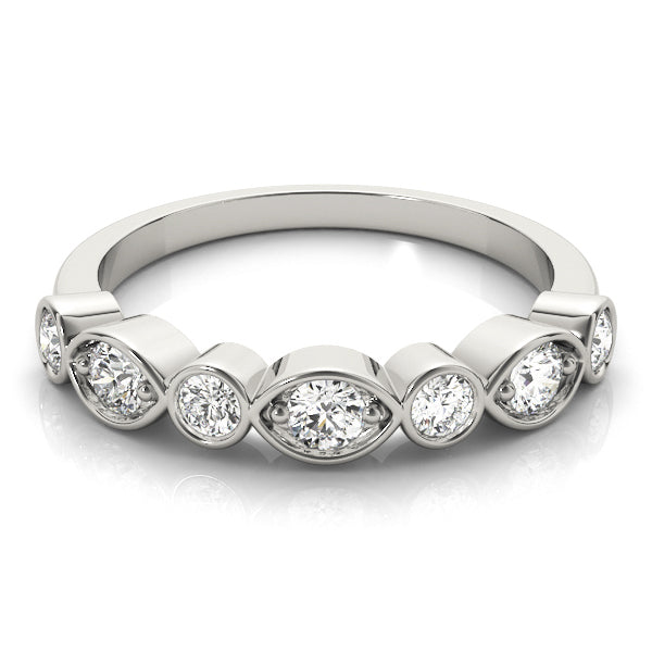 Stackable Half Eternity Ring in Gold & Platinum
