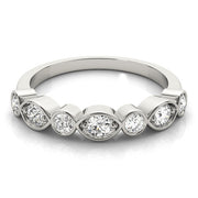 Stackable Half Eternity Ring in Gold & Platinum