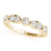 Bezel Set Marquise Half Eternity Ring in 10K/14K gold and platinum with certified lab-grown or natural diamonds