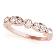 Bezel Set Marquise Half Eternity Ring in Gold & Platinum