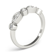 Bezel Set Marquise Half Eternity Ring in Gold & Platinum