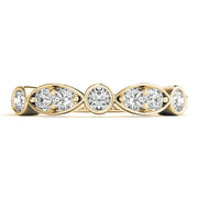 Bezel Set Marquise Half Eternity Ring in Gold & Platinum