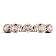 Bezel Set Marquise Half Eternity Ring in Gold & Platinum