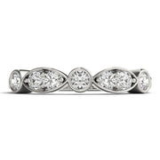 Bezel Set Marquise Half Eternity Ring in Gold & Platinum