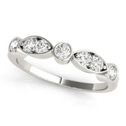Bezel Set Marquise Half Eternity Ring in Gold & Platinum