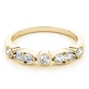 Bezel Set Marquise Half Eternity Ring in Gold & Platinum