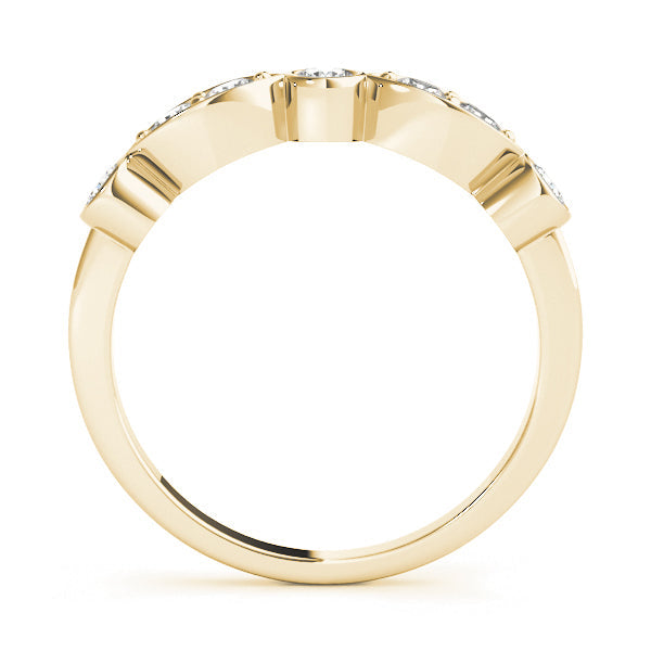 Bezel Set Marquise Half Eternity Ring in Gold & Platinum