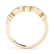 Bezel Set Marquise Half Eternity Ring in Gold & Platinum
