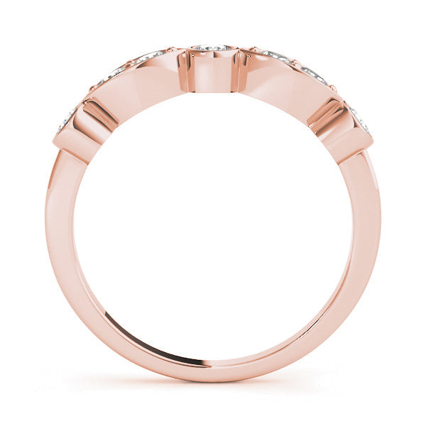 Bezel Set Marquise Half Eternity Ring in Gold & Platinum