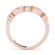 Bezel Set Marquise Half Eternity Ring in Gold & Platinum
