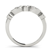 Bezel Set Marquise Half Eternity Ring in Gold & Platinum