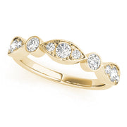 Bezel Set Stackable Half Eternity Ring in 10K/14K gold and platinum with certified lab-grown or natural diamonds