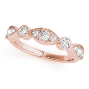Bezel Set Stackable Half Eternity Ring in Gold & Platinum