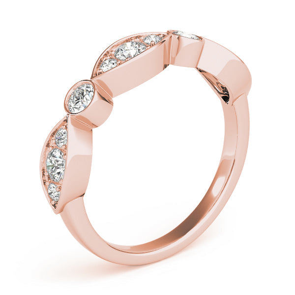 Bezel Set Stackable Half Eternity Ring in Gold & Platinum